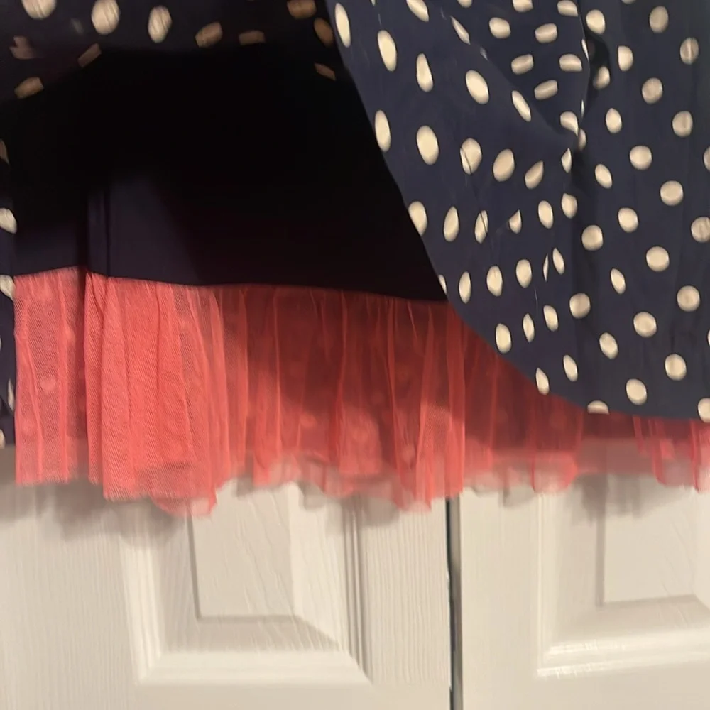 Gapkids navy blue polka dot skirt with pink crinoline size XL (12) NWOT